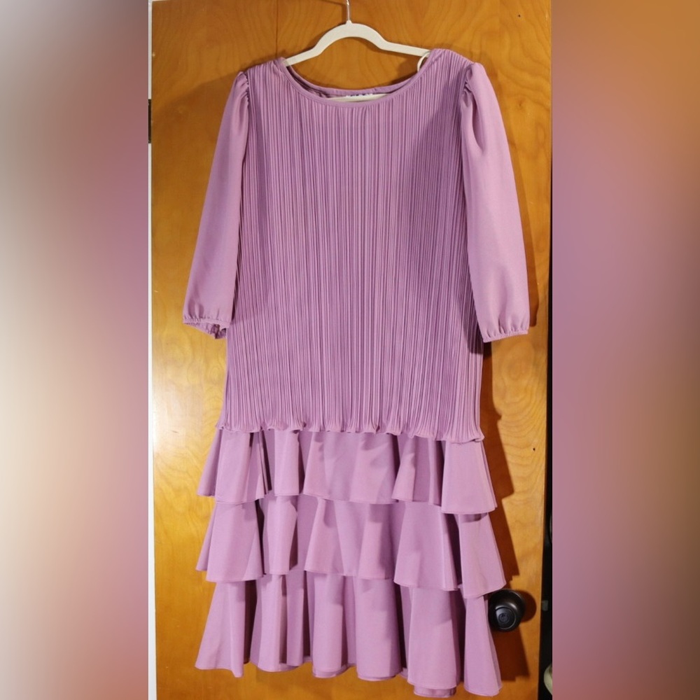 CUE vintage purple dress, size 18.5